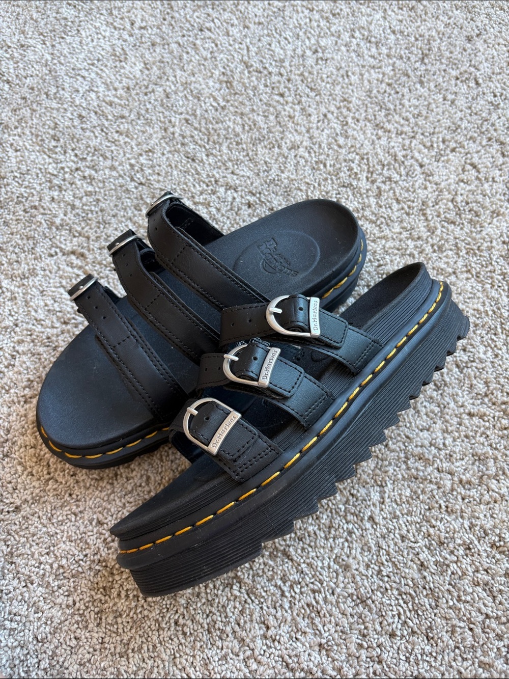 Doc Martens - BLAIRE LEATHER SLIDE SANDALS - Picture 3 of 6